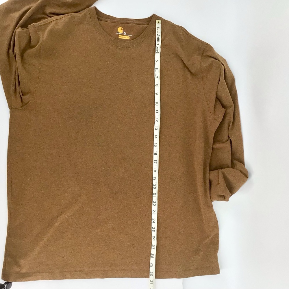 Carhartt Brown Long Sleeve Shirt Arm Logo Spell Out Size XL - Picture 6 of 12